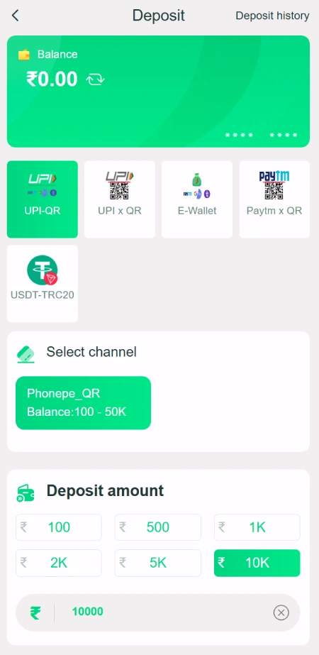 yaarwin Game Deposit
